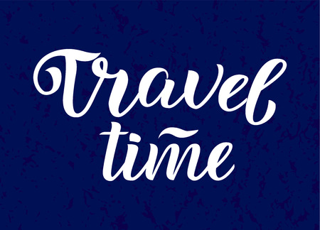 Travel more card. Hand drawn vector art. Ink illustration. Modern brush calligraphy. Vectorのイラスト素材