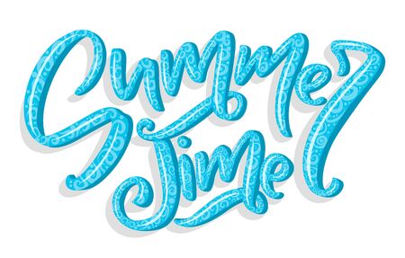 Summer time vector hand drawn lettering.のイラスト素材