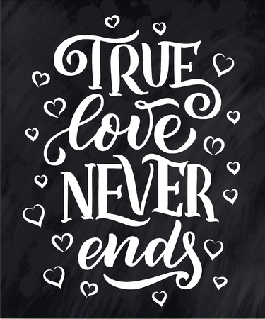 Lettering Quote about love. Hand drawn typography poster. For greeting cards, Valentine day, wedding, posters, prints or home decorations. Vector illustrationのイラスト素材
