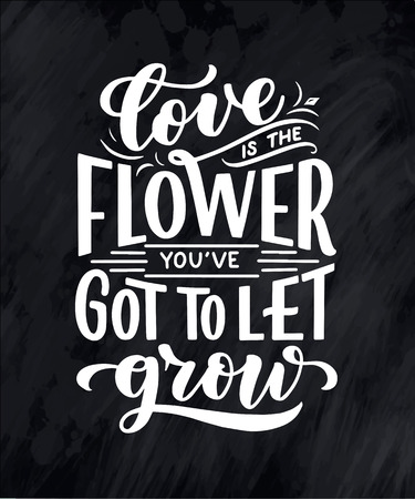 Lettering quote about flowers, illustration made in vector. Postcard, invitation, shop and t-shirt design with handdrawn composition.のイラスト素材