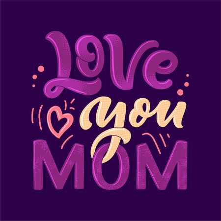 Mothers day lettering for Gift card. Vintage Typography, great design for any purposes. Modern calligraphy banner template. Celebration quote. Handwritten text postcard. Vector illustrationのイラスト素材