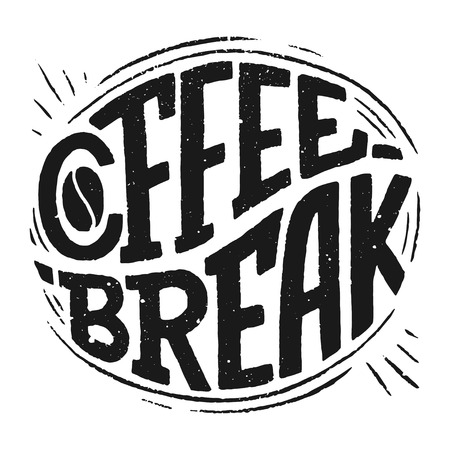 Hand lettering quote with sketches for coffee shop or cafe. Hand drawn vintage typography collection isolated on white background. Vectorのイラスト素材