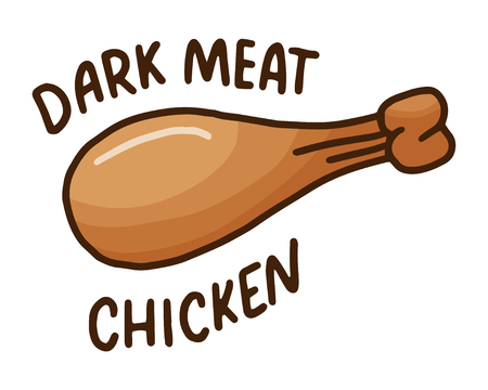 Doodle with dark meat chicken for menu design. Healthy lunch snack. Vectorのイラスト素材