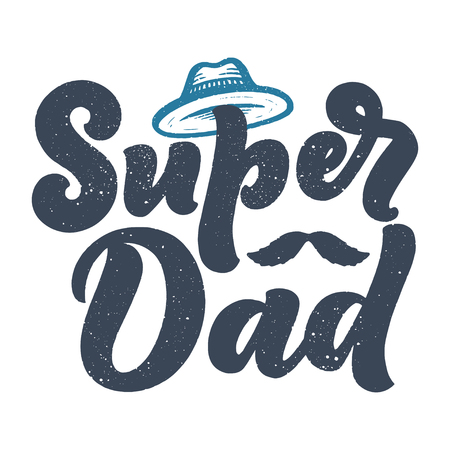 Lettering for Father's day greeting card, great design for any purposes. Typography poster. Vector vintage illustration.のイラスト素材
