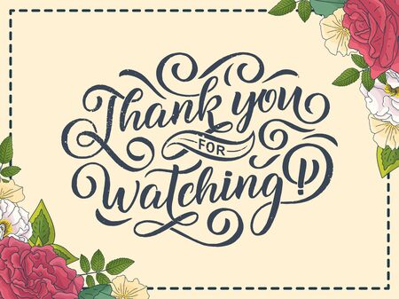 Thank you. Beautiful greeting card calligraphy black text. Hand drawn invitation T-shirt print design.のイラスト素材