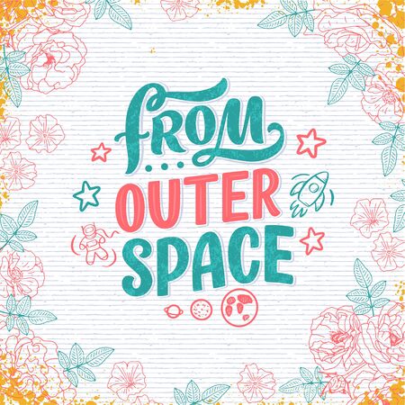 Sketch banner with fun slogan for concept design. Hand drawn illustration. Modern calligraphy quote. Typography tee print design. Cute lettering for kids fashion. Vectorのイラスト素材