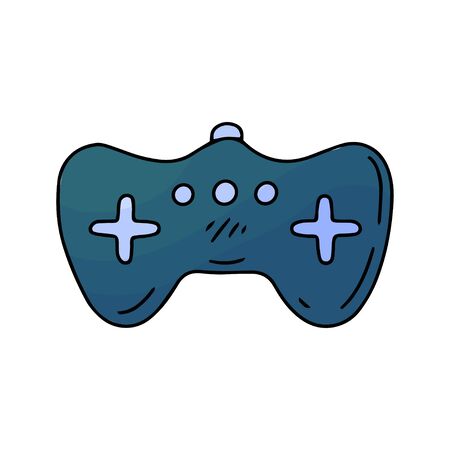 Doodle line art icon for game design. Modern graphic style. White background. Gamer equipment. Vector illustrationのイラスト素材