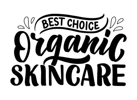 Organic skin care phrase concept banner. Natural cosmetic slogan for presentation or website.のイラスト素材