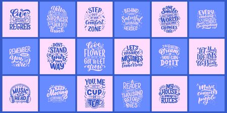 Inspirational quotes. Hand drawn vintage illustrations with lettering. Drawing for prints on t-shirts and bags, stationary or poster. Vectorのイラスト素材