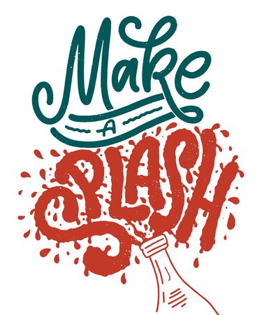 Wine lettering composition in modern style. Alcohol beverage bar drink concept. Vintage typography for print or poster. Vector illustration.のイラスト素材