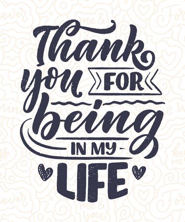 Card with slogan about love in beautiful style. Vector illustration. Abstract lettering composition. Trendy graphic design for print. Motivation poster. Calligraphy text for Valentine's Day.のイラスト素材