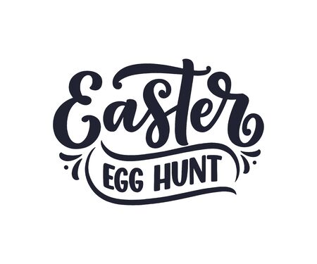 Calligraphy lettering about Easter for flyer and print design. Vector illustration. Template banner, poster, greeting postcard.のイラスト素材