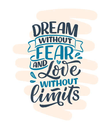 Card with slogan about love in calligraphy style. Abstract lettering composition. Trendy graphic design for print. Motivation poster. Quote for Valentine's Day. Vector illustrationのイラスト素材