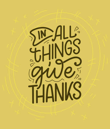 Hand drawn lettering quote about Gratitude. Cool phrase for print and poster design. Inspirational slogan. Vectorのイラスト素材