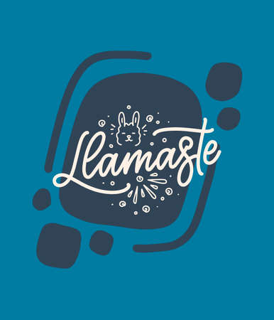 Funny hand drawn lettering quote about llama. Cool phrase for print and poster design. Inspirational kids slogan. Greeting card template. Vectorのイラスト素材
