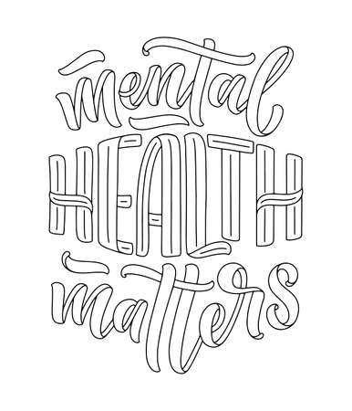 Lettering slogan about therapy. Funny quote for blog, poster and print design. Modern calligraphy text. Mental healthcareのイラスト素材