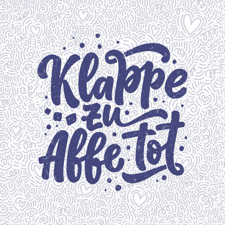 Hand drawn motivation lettering quote in German - Let is end this. Inspiration slogan for greeting card, print and poster design.のイラスト素材