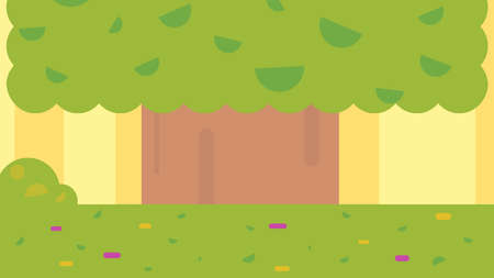 a large green tree in the forest in a clearingのイラスト素材