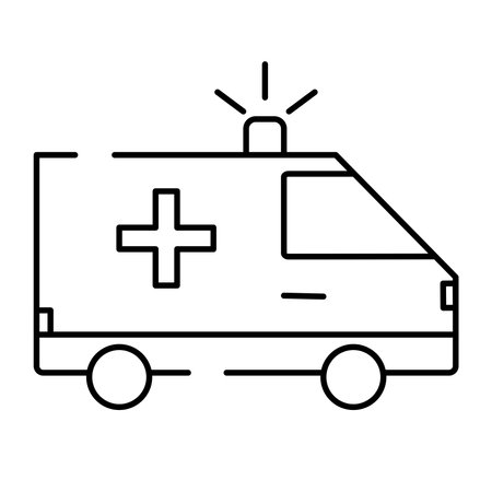 simple vector ambulance icon, icon for medical website, doodle and sketsh,hospitalのイラスト素材