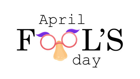 bright vector greeting card for April fools day, party glasses, clown glassesのイラスト素材