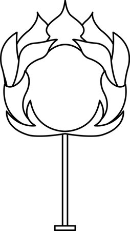 vector illustration of the ring of fire, circus accessories, circus equipment, doodle and sketchのイラスト素材