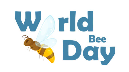 postcard for world bee day, international bee day, background, banner for the websiteのイラスト素材