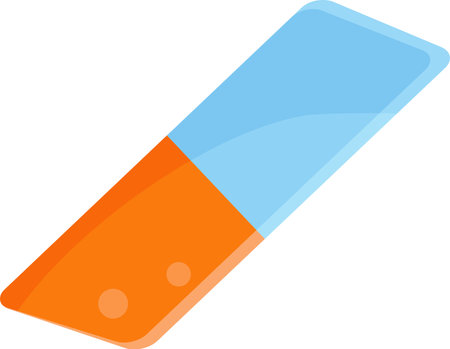 bright vector illustration eraser, school and office supplies, back to schoolのイラスト素材