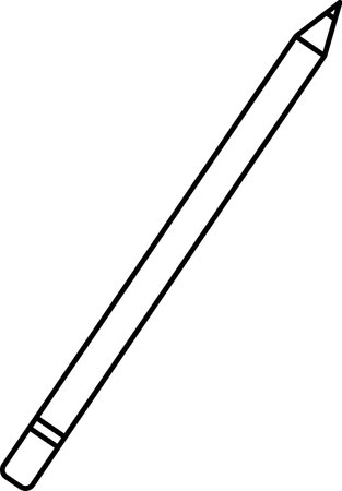 vector linear pencil icon, school and office supplies, back to school, doodle and sketchのイラスト素材