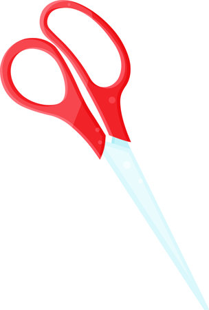 bright vector illustration of scissors, school and office supplies, back to schoolのイラスト素材