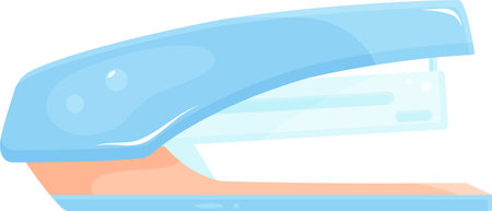 bright vector illustration of stapler, school and office supplies, back to schoolのイラスト素材