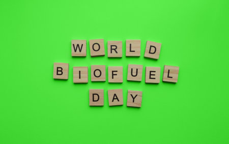 August 10, International Biodiesel Day, World Biofuel Day, minimalistic banner, inscription in...