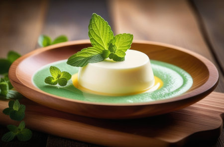 St. Patrick's Day, traditional Irish pastries, national Irish cuisine, cottage cheese and mint dessert, cottage cheese souffle, homemade sweets, low-calorie dessertの素材