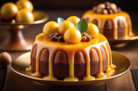 Mother's Day, Mothering Sunday, International Women's Day, traditional dessert, Mother's cake, simnel cake with marzipan ballsの素材