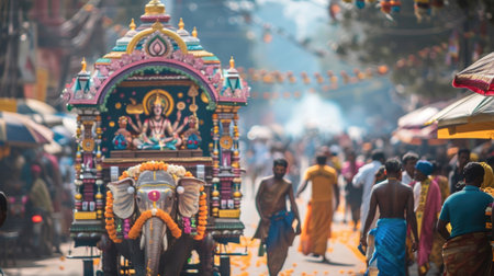 Ratha Yatra, Lord Jagannath festival, decorated chariots parade, street carnival processionの素材