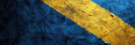 horizontal banner, celebration of Sweden's National Day, Swedish Flag Day background, abstract background, stone wall texture, paint strokes, copy space, free space for textの素材