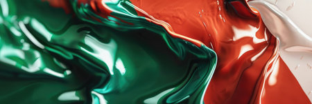 horizontal banner, celebration of Portugal day, flag of Portugal, texture of oil paint, copy space, free space for textの素材
