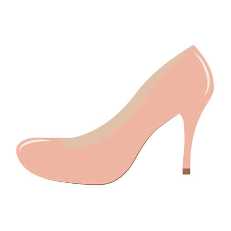 Demi-season women's shoes. Fashionable high heel shoes. Women's boats in classic colors. Vector.のイラスト素材