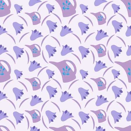 floral seamless pattern flower bluebell. Vector.のイラスト素材