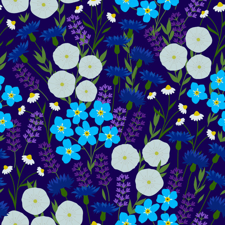 Romanticism and magic of wild flowersのイラスト素材