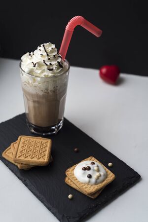 coffee with cookiesの写真素材