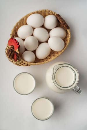Milk and eggsの写真素材