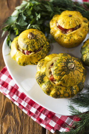 Stuffed Roast Squashの写真素材
