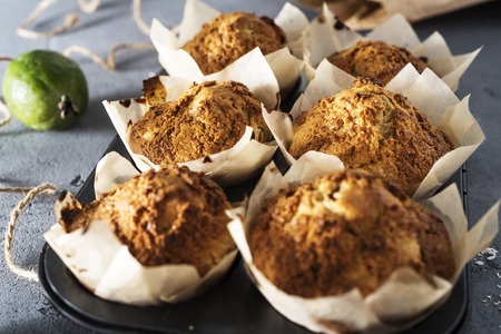 Feijoa Muffins with Crunchy Toppingの写真素材