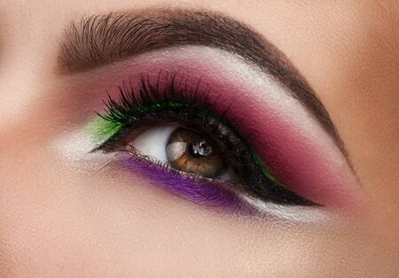 magic eyes look beautiful with bright makeup, macro