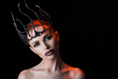 chilling Queen in the black crownの写真素材