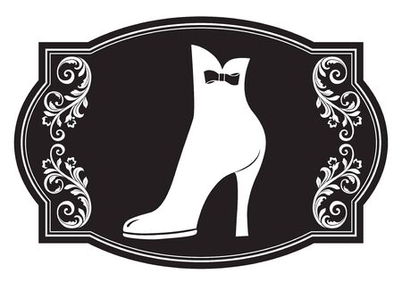 Decorative signboard for a womens shoe shop.のイラスト素材