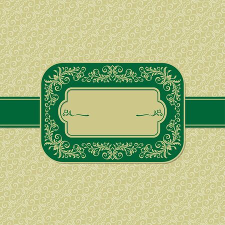 Ornamental frame and background with a seamless pattern.のイラスト素材