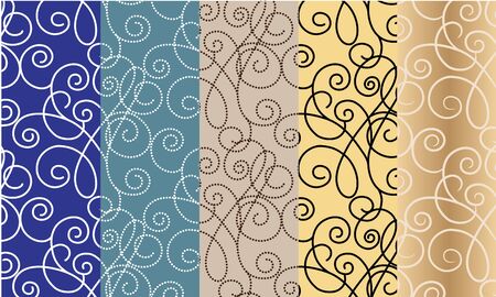 A set of seamless ornamental patterns on transparent background. Swatches are included.のイラスト素材