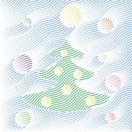 Merry Christmas and a Happy New year card.のイラスト素材