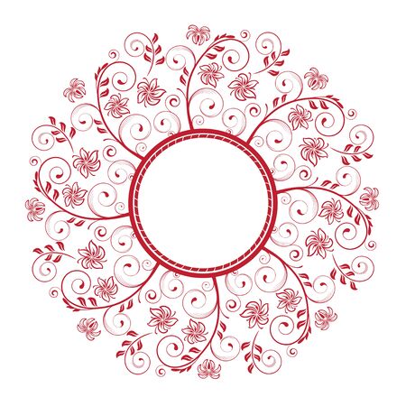 Abstract floral frame, vector image.のイラスト素材